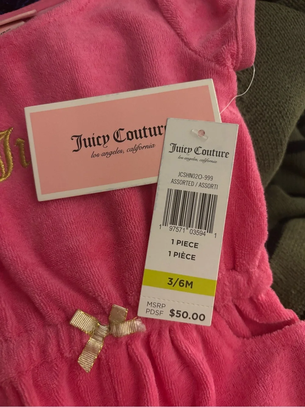Juicy Couture Pink Terry Solid Romper One-Piece Short Sleeve 3-6 Months